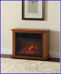 Hampton Bay Infrared Electric Fireplace Freestanding 3 Element Mantel Oak New