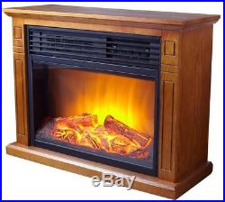 Hampton Bay Infrared Electric Fireplace Freestanding 3 Element Mantel Oak New