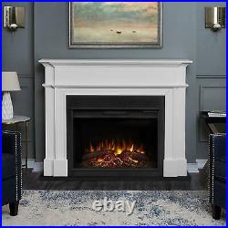 Harlan Grand Electric Fireplace White by Real Flame New