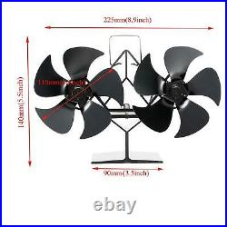 Heat Powered Fireplace Stove Top Fan Air Blower Fan Quiet10 Blades Wood Burner