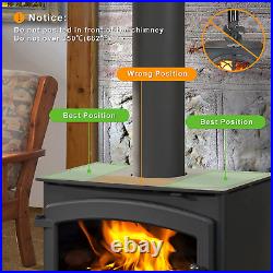 Heat Powered Wood Stove Fan, 5-Blade Fireplace Fan for Gas/Pellet/Log/Wood Burnin