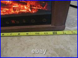 Heat Surge Mini Electric Fireplace With Realistic Log & Flames With Remote Portable
