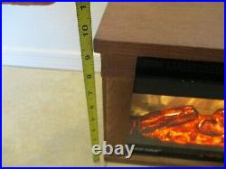 Heat Surge Mini Electric Fireplace With Realistic Log & Flames With Remote Portable