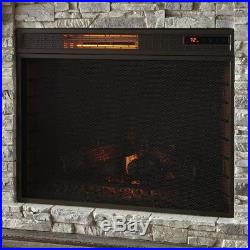 Highland 50 in. Faux Stone Mantel Electric Fireplace in Gray Winter Warm Decor