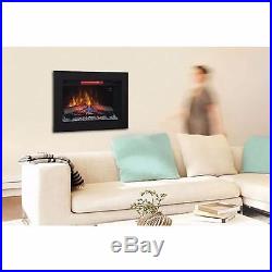 Home 26-In Electric Infrared Quartz Flush-Mount Fireplace Insert Heater Trim Kit