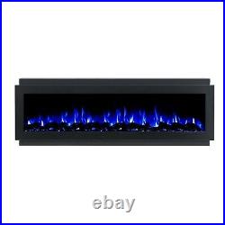 INTU 60 inch Black Recessed Electric Fireplace with Logs by Ignis