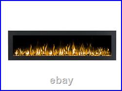 INTU 60 inch Black Recessed Electric Fireplace with Pebbles by Ignis