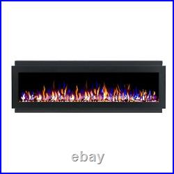 INTU 60 inch Black Recessed Electric Fireplace with Pebbles by Ignis