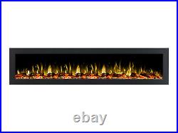 INTU 72 inch Black Recessed Electric Fireplace with Logs by Ignis
