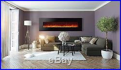Ignis Royal 72 inch Electric Fireplace with Pebbles, Remote Control, 750W-1500W