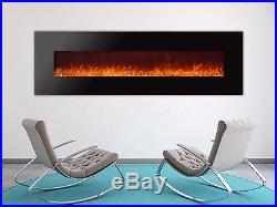Ignis Royal 95 inch Electric Fireplace with Crystals, Remote Control, 750W-1500W