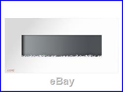 Ignis Royal White 50 inch Wall / Recessed Mount Electric Fireplace with Crystals