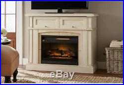 Infrared Electric Fireplace Freestanding 42 in. Mantel Console Antique White