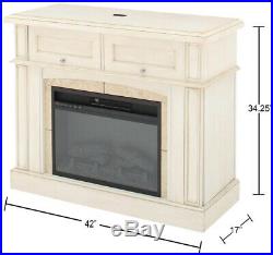 Infrared Electric Fireplace Freestanding 42 in. Mantel Console Antique White