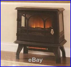 Infrared Electric Stove Space Heater Panoramic Glass Doors 1000sq ft Fireplace
