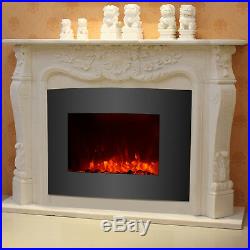 Insert Wall Mount Free Stand Electric Fireplace Heater Cobblestone Fire