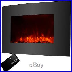 Insert Wall Mount Free Standing Electric Fireplace Heater Cobblestone Fire