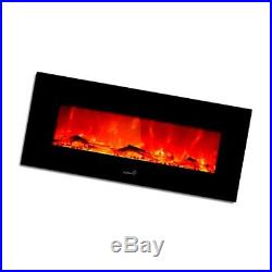 Ivation 50 Wall Mounted Glass Electric Fireplace with Built In 1500-Watt He