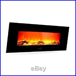 Ivation 50 Wall Mounted Glass Electric Fireplace with Built In 1500-Watt He