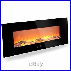 Ivation 50 Wall Mounted Glass Electric Fireplace with Built In 1500-Watt Heater