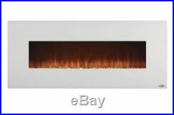 Ivory 50 Wide Wall Mounted Electric Fireplace White