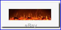 Ivory 50 Wide Wall Mounted Electric Fireplace White