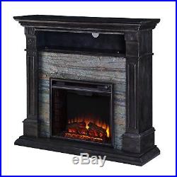 JFP85539 Smoked ash and multicolored gray slate ELECTRIC FIREPLACE With REMOTE