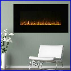 LED Electric Wall Mount Fireplace with Remote and Timer 36 Inch Fire Ice Flame