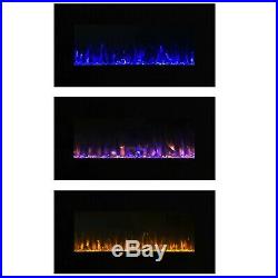 LED Electric Wall Mount Fireplace with Remote and Timer 36 Inch Fire Ice Flame