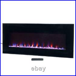 LED Fire/Ice Electric Fireplace, Remote, Black 42 in. Flame Heater Entertainment