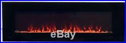 LED Fire Ice Electric Fireplace Remote Black Fireplace Adjustable Modern 54 Inch