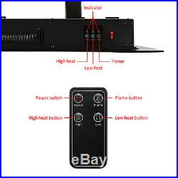 Large 1500W Electric Fireplace Wall Mount Heater with Remote Control Adjustable