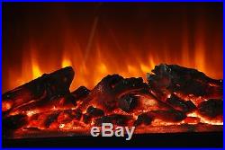 Large Deluxe Electric Infrared Fireplace Space Heater Mantle Remote Wood Oak Fan
