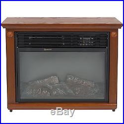 Large Room Infrared Quartz Electric Fireplace Heater Honey Oak Finish with Remote
