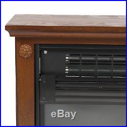 Large Room Infrared Quartz Electric Fireplace Heater Honey Oak Finish with Remote