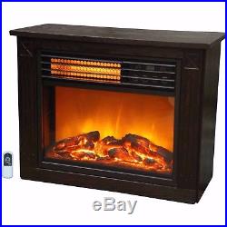 Large Room Infrared Quartz Electric Fireplace REMOTE Heater Dark Wood Finish