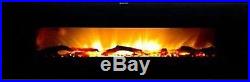 Large Wall Mount Electric Fireplace Modern Slim Heater Glass Remote Control Wide