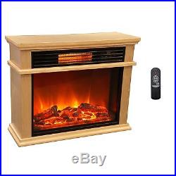 LifeSmart Large Deluxe Mantle Portable Electric Infrared Quartz Fireplace Heater