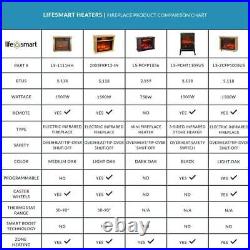 LifeSmart Large Deluxe Mantle Portable Electric Infrared Quartz Fireplace Heater