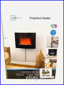 Mainstays Freestanding or Wall Mounted Electric Fireplace Heater, Black Finish