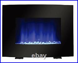Mainstays Freestanding or Wall Mounted Electric Fireplace Heater, Black Finish