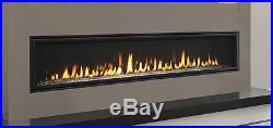 Majestic Echelon 72 Linear Gas Fireplace with Glass, Stones, LED Lighting, Remote