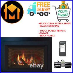 Majestic Ruby 25 Insert Fireplace PACKAGE DEAL Black Front & Surround Brick Kit