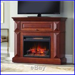 Mantel Infrared Electric Fireplace TV Stand Media Console Heater Blower Cherry