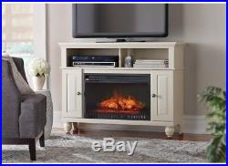 Media Console Electric Fireplace TV Stand Cabinet Storage Shelf White Heater New