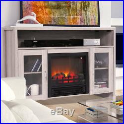 Media Fireplace TV Stand 43 Entertainment Storage Wood Console Electric Heater