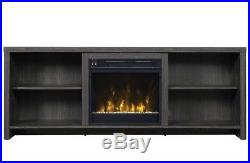 Media fireplace Console Solid Wood 70 TV Stand Indoor Heater Entertainment Dark