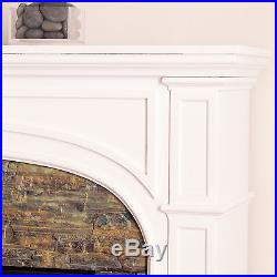 Mef42069 White Stacked Stone Effect Electric Fireplace With Remote