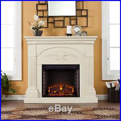 Mfp57029 Ivory Carved Front Electric Fireplace