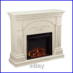 Mfp57029 Ivory Carved Front Electric Fireplace